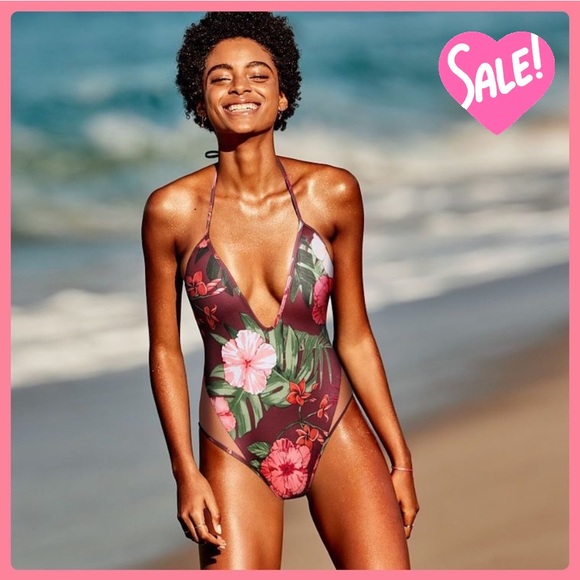 New PINK Victoria’s Secret Mesh Plunge Swimsuit